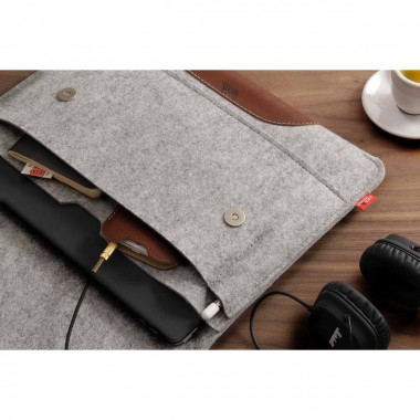 Pack & Smooch iPad Pro 12.9" (Late 2018) Hülle, Sleeve HAMPSHIRE 100% Merino Wollfilz, Naturlede