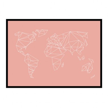 6 Farben - A3/A2/50x70 POSTER nahili Geometrical World Artprint Weltkarte
