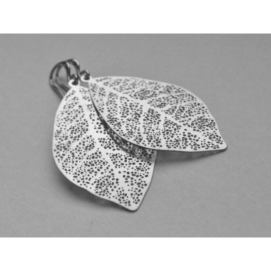 na.hili OHRRINGE zarte Blätter - "oval leafs" Weißgold oder 925 Silber 
