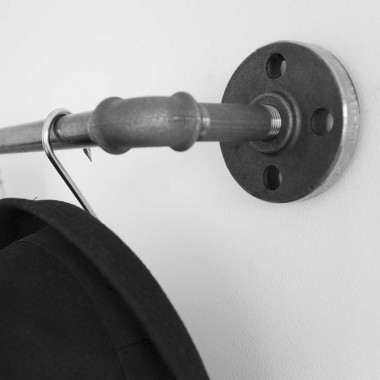 Industrial Style Kleiderstange · Wandgarderobe im Industriedesign SOLID LINE - Tiefe 12 cm