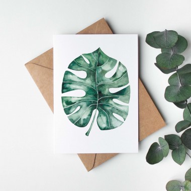 Paperlandscape | Faltkarte | Monstera Blatt | botanisch