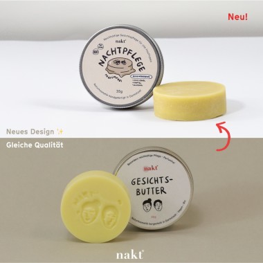 nakt® Nachtpflege • Gesichtsbutter in fester Form | Parfümfrei