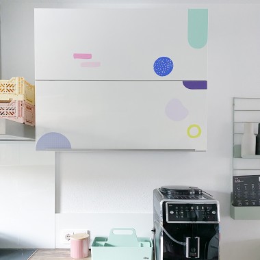 Pimpad Sticker Set "Shapes/Geo" (2 Bögen Aufkleber, umweltfreundlich, wiederverwendbar)