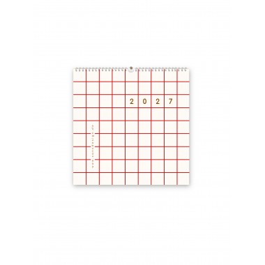 Wandkalender 2027, rotkariert - SANS.
