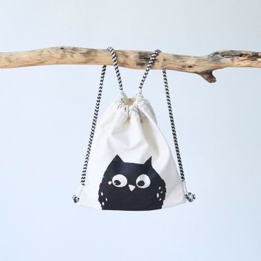 Wunschbrunnen | Rucksack kids "(E)ule" | Natur/Schwarz