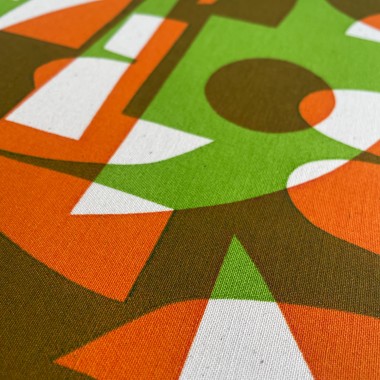 Print now - Riot later ● Abstract stencil #03, Stoffsiebdruck auf Leinwand