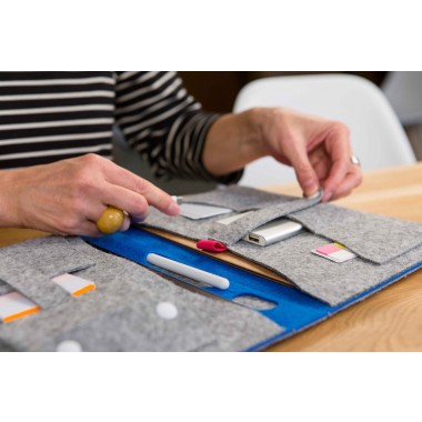 RÅVARE stilvoller Filz-Organizer für Tablets bis 11" und A5-Dokumente, minimalistischer Büroorganizer