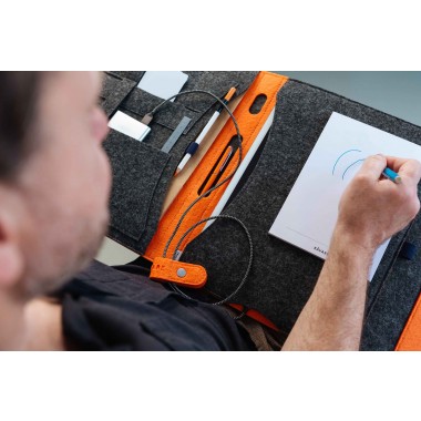 RÅVARE Stilvoller Filz-Organizer für iPad 12.9", puristische Businessmappe, minimalistischer Reiseorganizer