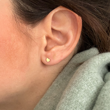 Anoa Mini Herz Silber/Gold Ohrstecker