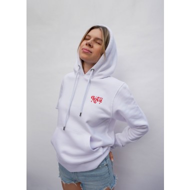 LOVE CONNECTS Hoodie weiss