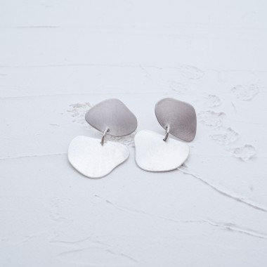 Unregelmäßige Silber Ohrringe – Handgemachter Schmuck aus 925 Silber - SchmuckvonVreni