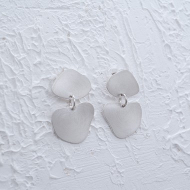 Unregelmäßige Silber Ohrringe – Handgemachter Schmuck aus 925 Silber - SchmuckvonVreni