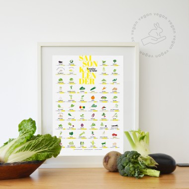 DRUCK STÜCK Veganer Saisonkalender (DIN A2 & DIN A3)