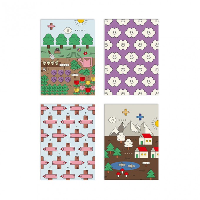 redfries set love of nature – 4 Klappkarten DIN A6