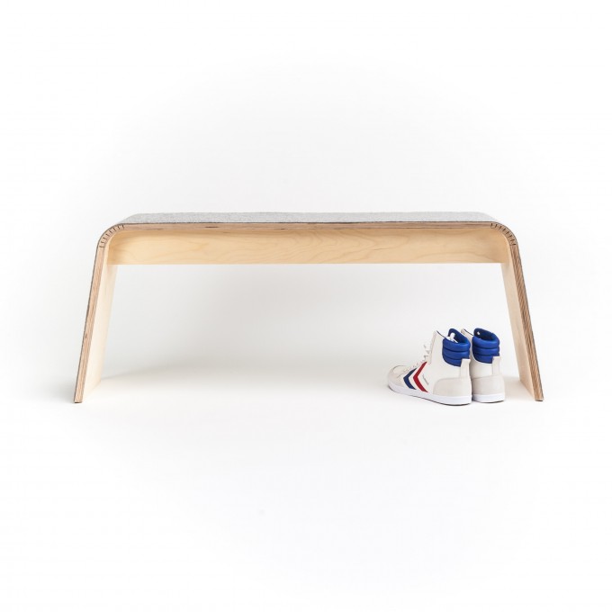STADIG.stubenbank 115cm Design Sitzbank aus Holz mit Wollfilz