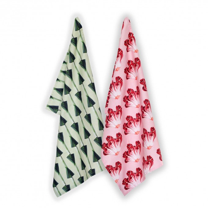 PEPPERMINT PRODUCTS RADICCHIO & PORRI | GESCHIRRTÜCHER aus Baumwolle | 2er Set | Roman Luyken |  Peppermint Products