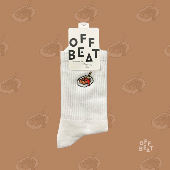 Bestickt Currywurst Socken von Offbeat