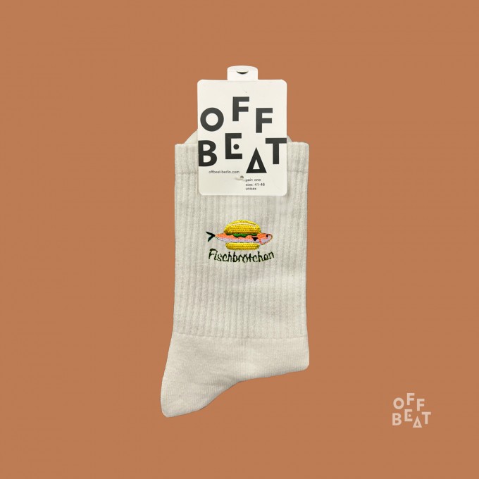 Bestickt Fischbrötchen Socken von Offbeat