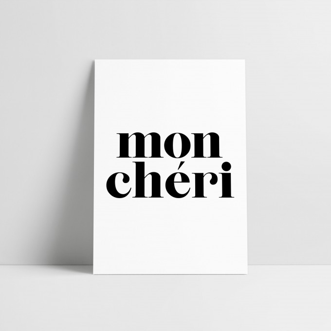 Love is the new black - Postkarte "Mon Chéri"