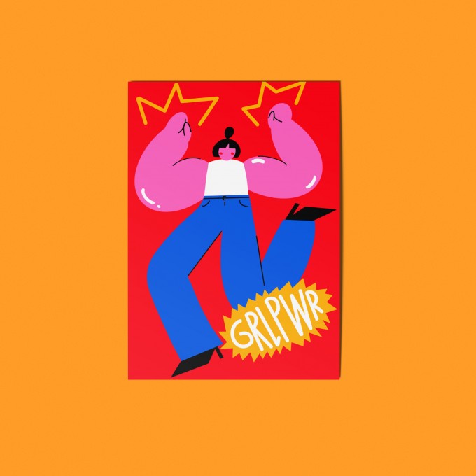 Girls in Motion GRL PWR Postkarte A6