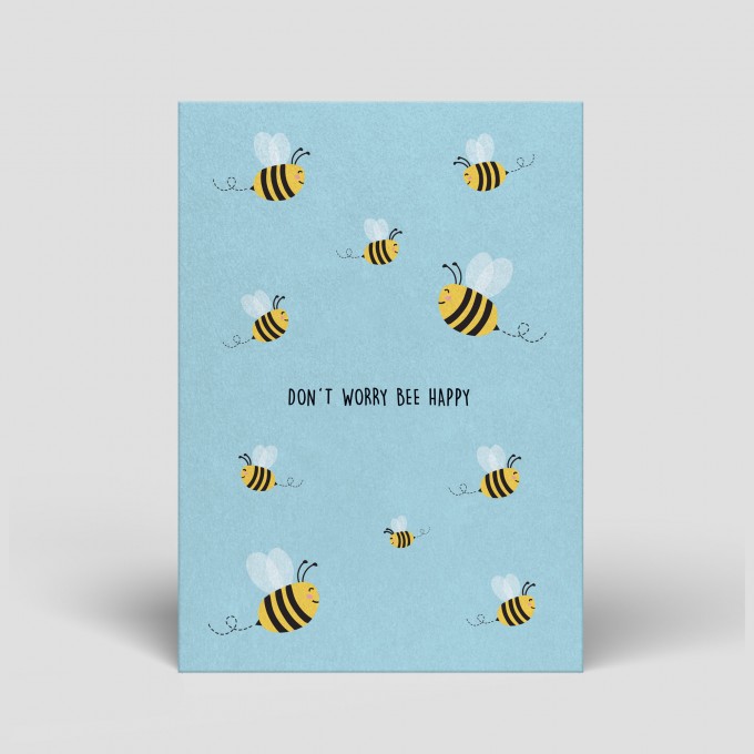 Postkarte - Don´t worry bee happy - Nr. 108 - Naturbedacht