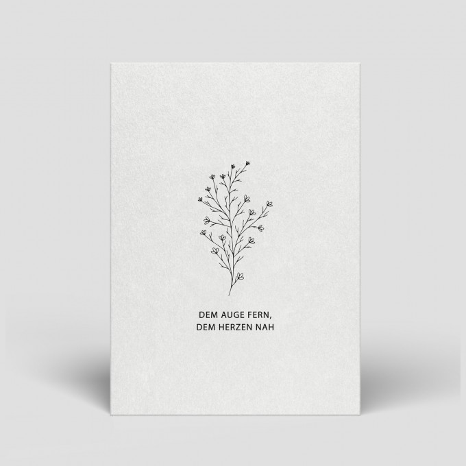 Postkarte Trauer - Dem Auge fern, dem Herzen nah - Nr. 115 - Naturbedacht