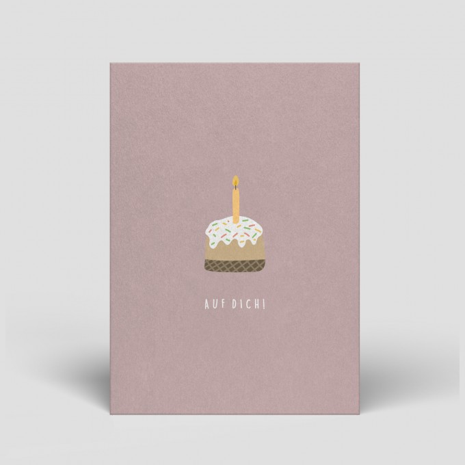 Postkarte - Geburtstag - Kuchen mit Kerze - Nr. 29 - Naturbedacht