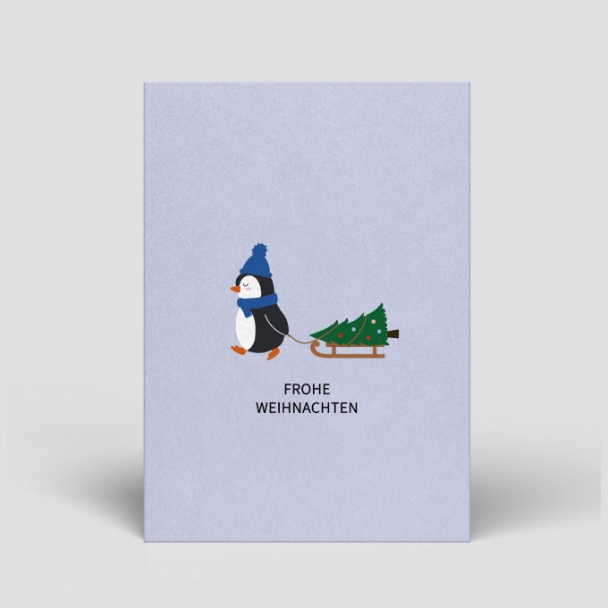 Weihnachtskarte - Pinguin - Nr. 338 - Naturbedacht