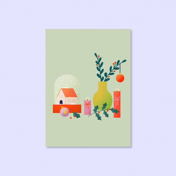 Weihnachtsstillleben / Postkarte A6 / Svea Hansohn Illustration