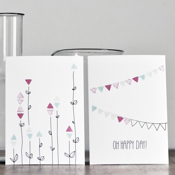 nahili 10er-Set POSTKARTEN "Oh Happy Day & Floral Garden", Grußkarten für alle Anlässe von Freude wie Geburtstag, Geburt, Taufe oder schöne Grüße