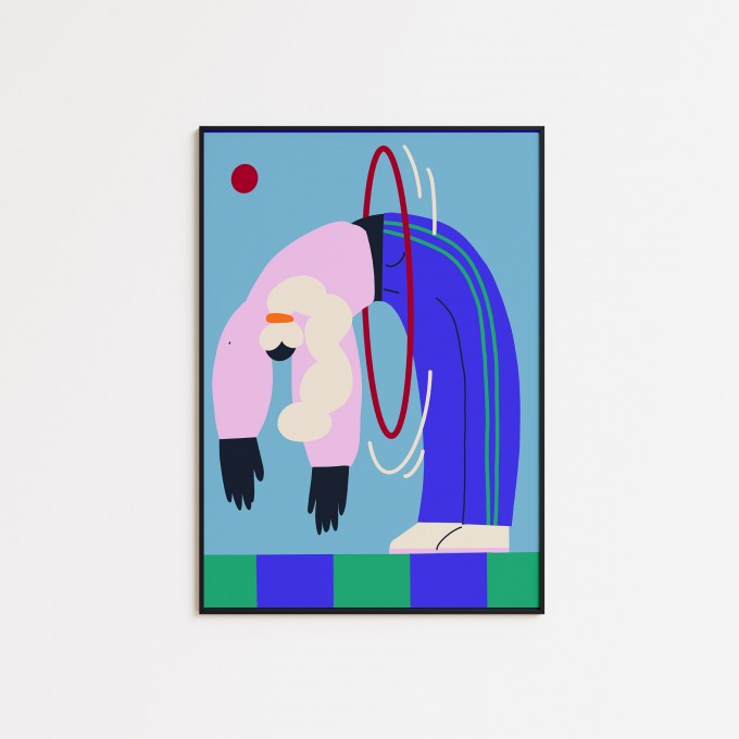 Girls in Motion Hula Hoop Poster A4